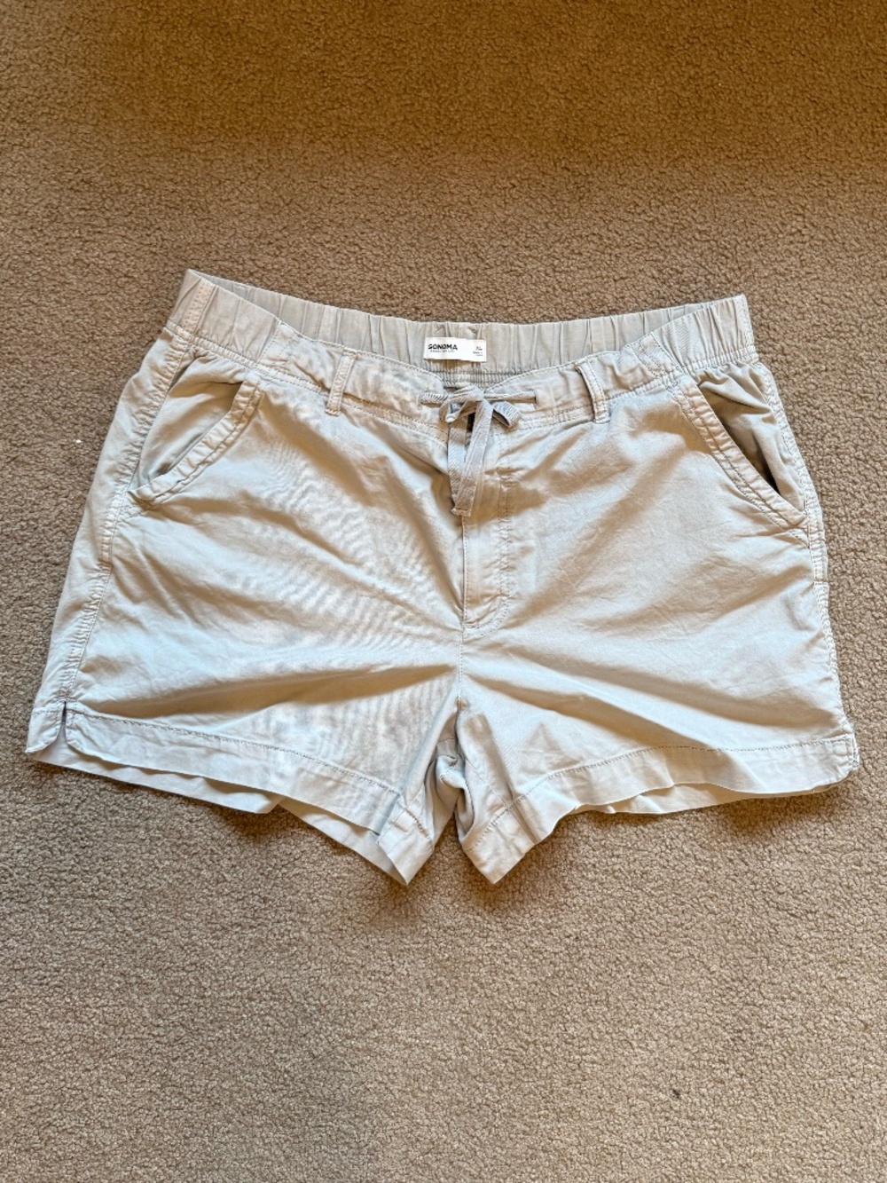 Sonoma Light Gray Drawstring Utility Shorts Size L